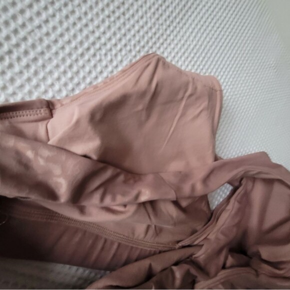 Rebdolls Women's FLAUNT IT leopard plunge V neck sports Bra Plus size 2X mauve - Picture 9 of 12